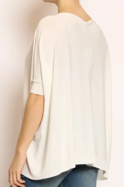 Maglia barca oversize in filo di viscosa off white