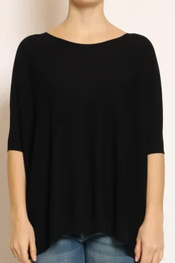 Maglia barca oversize in filo di viscosa nero