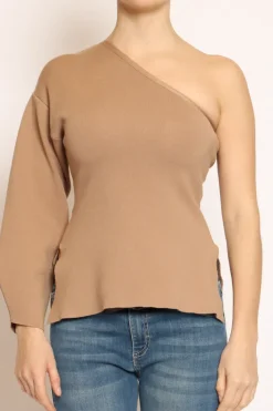 Maglia monospalla avana
