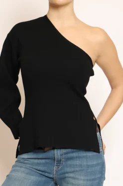 Maglia monospalla nero