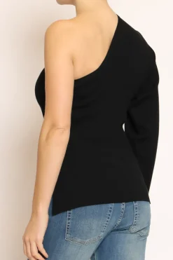 Maglia monospalla nero