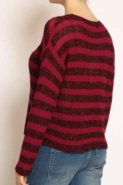 Maglia righe traforata in lurex ribes