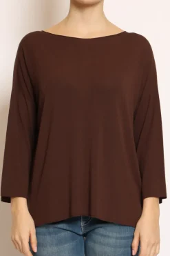 Maglia scatola oversize cioccolato