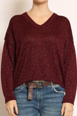 Maglia scollo v in lurex ribes