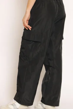Pantalone cargo tessuto parachute nero