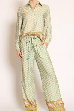 Pantalone coulisse fantasia acqua/sand/olio