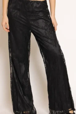 Pantalone doppiato pizzo nero