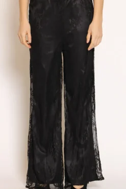 Pantalone doppiato pizzo nero