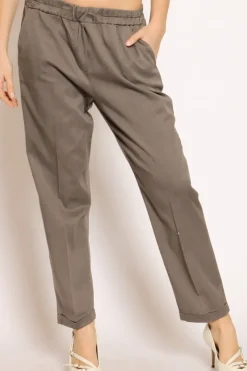Pantalone elastico vita moro