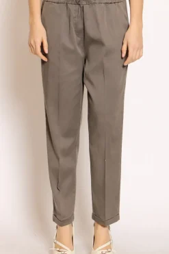 Pantalone elastico vita moro