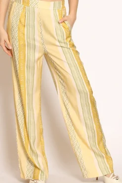 Pantalone fantasia elastico dietro cipria/olio/rosa