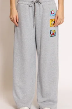 Pantalone felpa patch Snoopy grigio