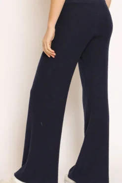 Pantalone in bouclu00e8 elasticizzato con coulisse blu
