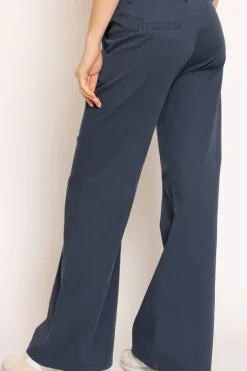 Pantalone LILLY palazzo cotone elasticizzato blu