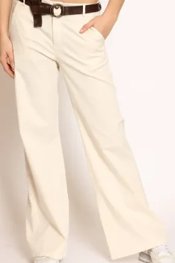 Pantalone lilly palazzo cotone elasticizzato burro