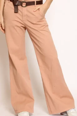 Pantalone LILLY palazzo cotone elasticizzato rosa