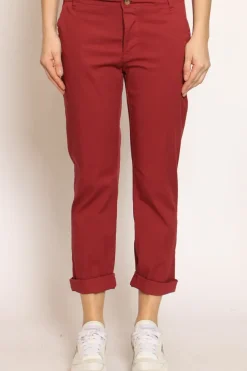 Pantalone LOIS chino cotone elasticizzato vino