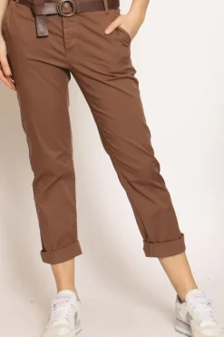 Pantalone LOIS chino cotone elasticizzato moro