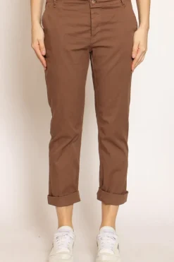 Pantalone LOIS chino cotone elasticizzato moro
