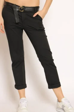Pantalone LOIS chino cotone elasticizzato nero
