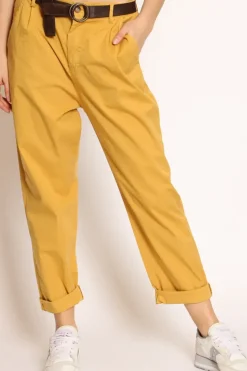 Pantalone lola c/pinces ed elastico dietro girasole