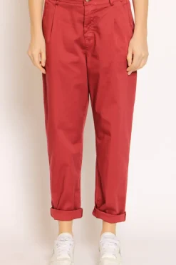 Pantalone LOLA elastico dietro cotone elasticizzato vino