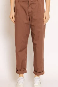 Pantalone LOLA elastico dietro cotone elasticizzato moro