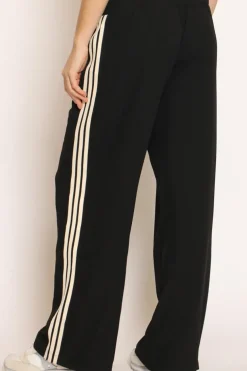 Pantalone LORIS tessuto fluido banda nero