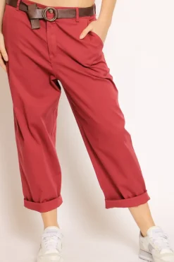 Pantalone LORY baggy cotone vino