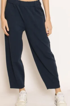 Pantalone mom fit felpa light blu