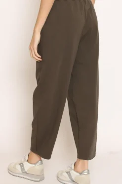 Pantalone mom fit felpa light moro
