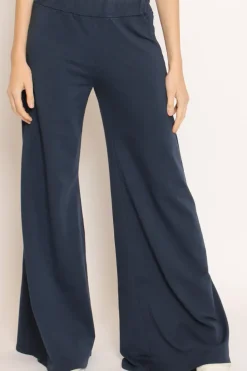 Pantalone palazzo felpa light blu