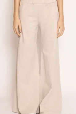 Pantalone palazzo felpa light beige