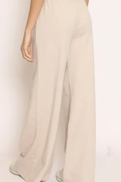 Pantalone palazzo felpa light beige