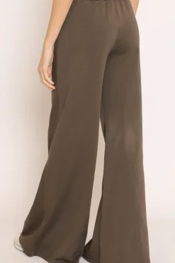 Pantalone palazzo felpa light moro