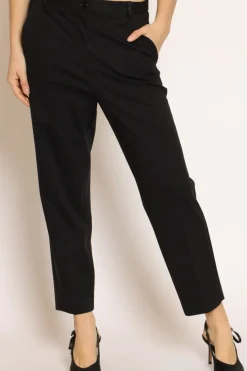 Pantalone punto milano elastico dietro nero