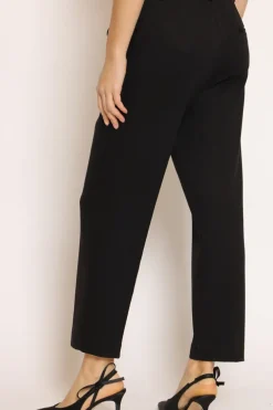 Pantalone punto milano elastico dietro nero