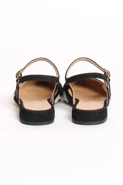 Slingback cavallino animalier bianco/nero