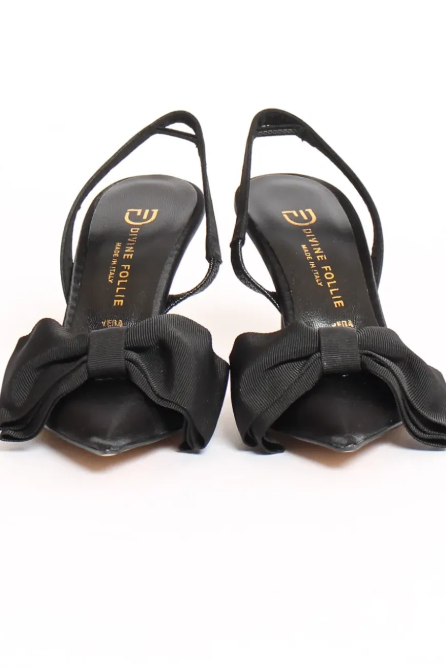 Slingback con fiocco nero