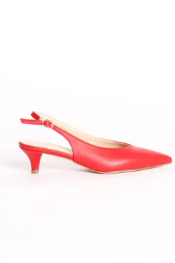 Slingback nappa rosso