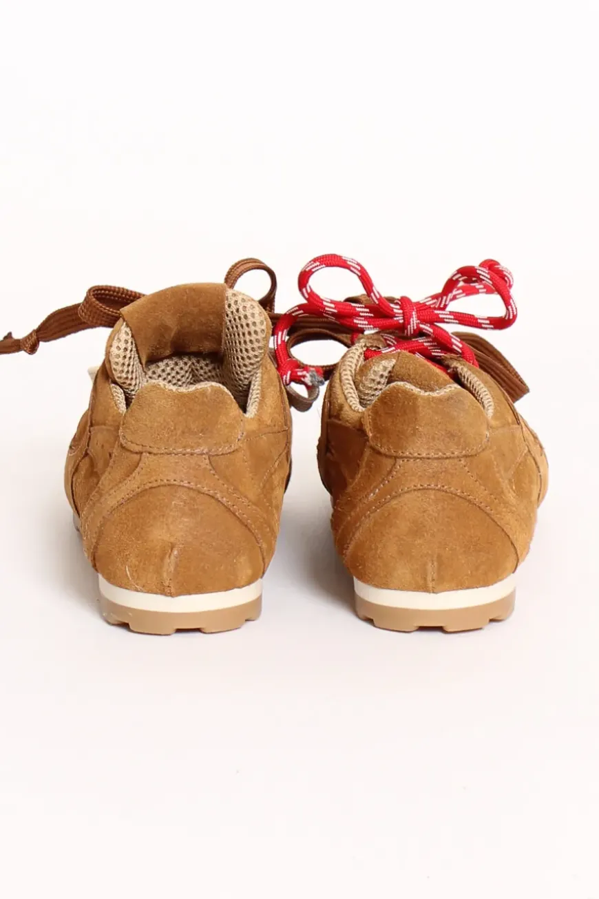Sneakers scamosciate cuoio