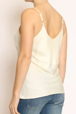 Top bretella avorio