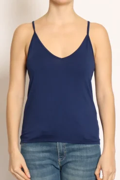 Top underware in jersey elasticizzato blu