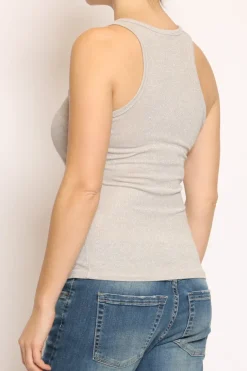 Top vogatore lurex argento