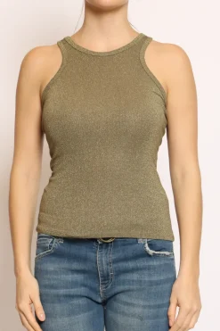 Top vogatore lurex militare