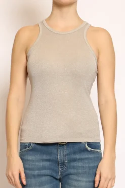 Top vogatore lurex sand