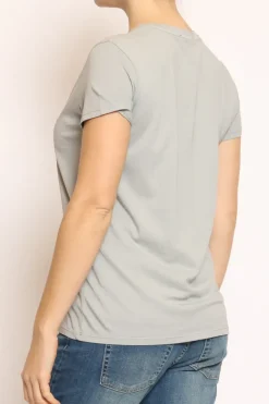 T- shirt cane con giubbino grigio