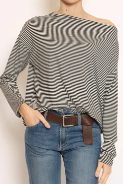 T-shirt CLOE righe in jersey bianco/nero