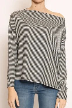 T-shirt CLOE righe in jersey bianco/nero