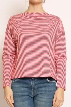 T-shirt CLOE righe in jerseyrosso/bianco